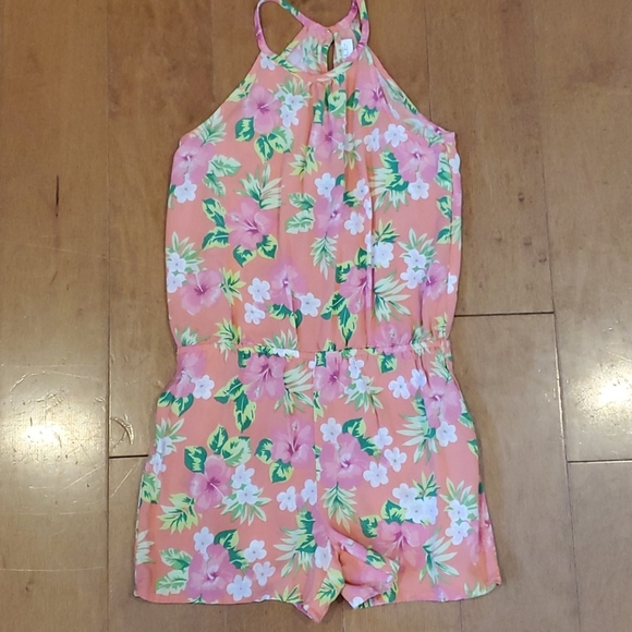 3 for $10 TCP Childrens Place Aloha Hawaiian Short Halter one piece Romper sz 10 - Picture 2 of 5